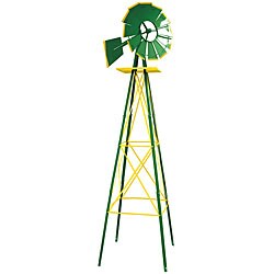 Heavy-duty 8-foot Green and Yellow Wind Mill