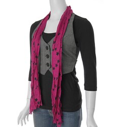Self Esteem Junior's Vest-front Top with Scarf