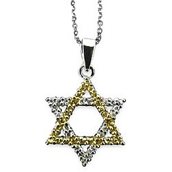 Sterling Silver CZ Star of David Necklace