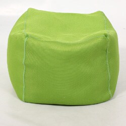 Cube Lime Mesh Bean Bag Ottoman