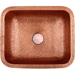 Ticor Undermount Hammered Copper Vanity Bathroom Sink