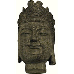 Hand-carved Akshobhya Crown Buddha Head Statue