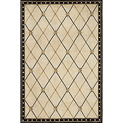 Hand-tufted Black Wool Rug (5' x 7'6)
