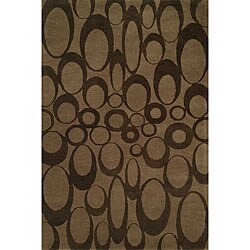 Hand-tufted Brown Wool Rug (5' x 7'6)