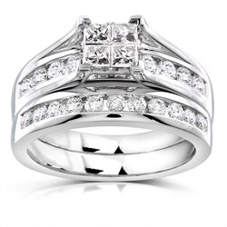 14k Gold 1ct TDW Princess Diamond Bridal Ring Set (H-I, I1-I2)