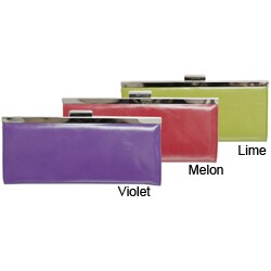 Mundi Patent Leather Clip Top Clutch