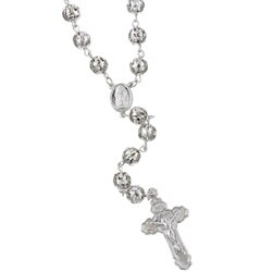 Sterling Silver 32-inch Rosary Necklace