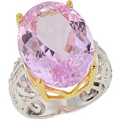 Michael Valitutti 18k Gold Kunzite/ 3/8 TDW Diamond Ring (G-H, VS-SI)
