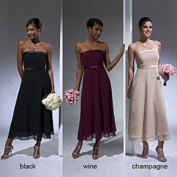 Jump Apparel Women's A-line Chiffon Bridesmaid's Dress