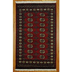 Pakistani Pak Bokhara Red Rug (3' x 5')