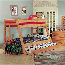 Ponderosa Pine Twin Over Full-size Bunk Bed with Trundle