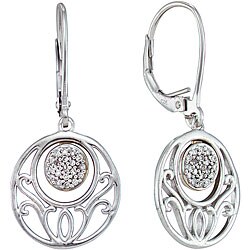 Sterling Silver 1/10ct TDW Diamond Round Earrings