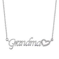 Sterling Silver Diamond 'Grandma' Necklace