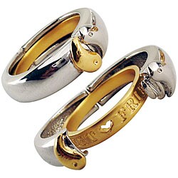 Two-tone Yin-yang 'Friends' Message Ring