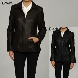 IZOD Women's New Zealand Lamb Leather Jacket