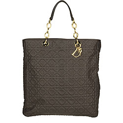 Dior Lady Brown Quilted Medium Tote