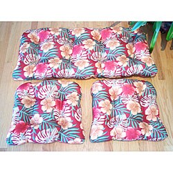 Tropic Floral Red 3-piece Indoor/Outdoor Patio Cushion Set