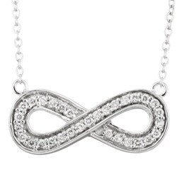 14k White Gold 1/4ct TDW Infinity Necklace (G-H, I2)