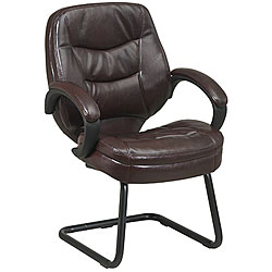 Office Star Espresso Bonded Eco-leather Visitors Chair