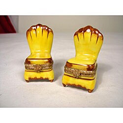 Limoges Hand-painted Chair Keepsake Boxes (Set of 2)