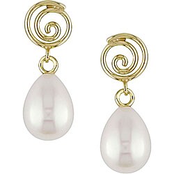 10k Gold FW Pearl Children's Swirl Earrings (5-6 mm)