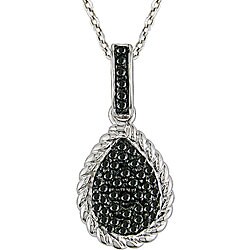 Sterling Silver 1/2ct TDW Black Diamond Necklace