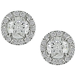 14k White Gold 3/4ct TDW Diamond Earrings (HIJ, I1-I2)
