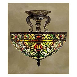 Tiffany-style Victorian Stained Glass Ceiling Lamp