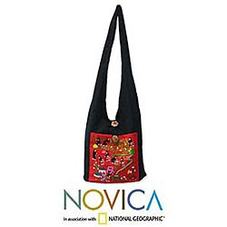 'Happy Hmong Village' Cotton Handbag (Thailand)