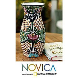 Ceramic 'Rising Sun' Vase (Mexico)