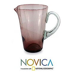 Blown Glass 'Elegant Amethyst' Pitcher (Mexico)