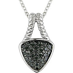 Sterling Silver 1/3ct TDW Black Diamond Necklace