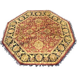 Indo Mahal Burgundy/ Black Rug (8' Octagon)