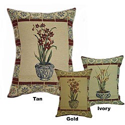 'Potting Flower' Tapestry Throw Pillows (Set of 2)