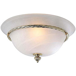 Satin Brass Flush-mount 2-light Ceiling Fixture