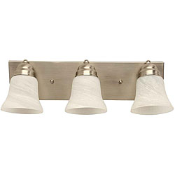 Alabaster Glass Brushed Nickel Finish 3-light Vanity