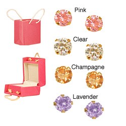 14k Gold Cubic Zirconia Stud Earrings