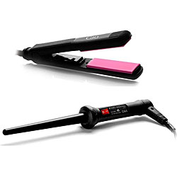 Enzo Milano Flat Iron/ 18-19 mm Curling Iron Set