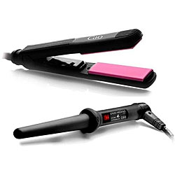 Enzo Milano Flat Iron/ 25-18 mm Curling Iron Set