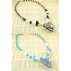 Murano-style Heart and Magnetic Tuchi Bead Necklaces