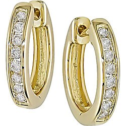 14k Gold 1/4ct TDW Diamond Hoop Earrings (G-H, I1-I2)