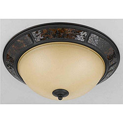 Mosaic Bronze Finish Flush Mount Pendant