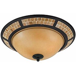 Mosaic Cognac-tinted Flush-mount Light Fixture