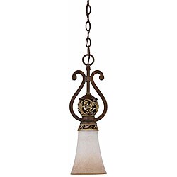 Aged Bronze and Ivory Filigree Mini Pendant