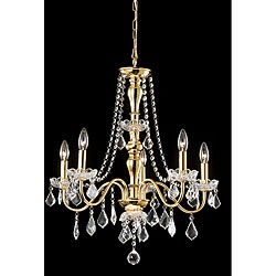 Gold 5-light Crystal Chandelier
