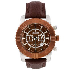 Croton Men's Brown Leather Strap Chronograph Watch
