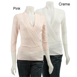 Dolce Cabo Women's Faux Wrap Neck Pullover