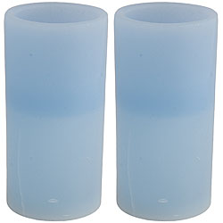 Flameless Blue Pillar Candles (Set of 2)