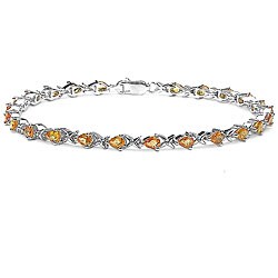 Silver Genuine Yellow Sapphire Bracelet