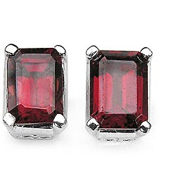 Sterling Silver Garnet Stud Earrings